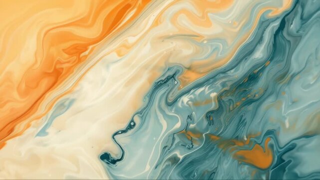 A mesmerizing digital painting of a nebula with swirling patterns in orange and blue tones, perfect for cosmic background .