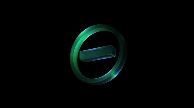 Rotating theta symbol on black background