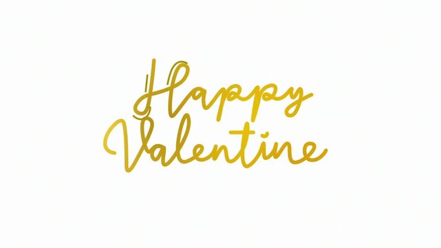 Happy Valentine One line continuous animated typography intro outro, hand drawn calligraphy monoline vintage text on background, animated Calligraphy lettering animation video 