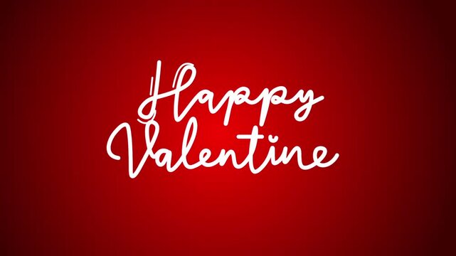 Happy Valentine One line continuous animated typography intro outro, hand drawn calligraphy monoline vintage text on background, animated Calligraphy lettering animation video 