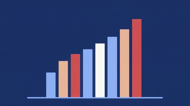 Animation sequence of a growing bar chart for business data visualization. Financial statistics graph representing success and progress for a corporate presentation
