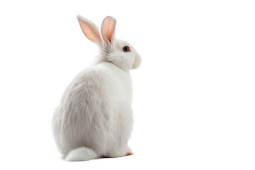 white rabbit isolated on white background