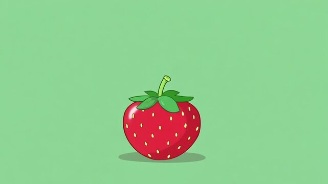 Strawberry Fruit Animation on Green Screen Background