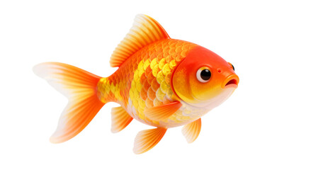 [Transparent Background PNG]Colorful goldfish with vibrant orange and yellow scales swimming