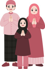 muslim family eid greeting ramadan mubarak