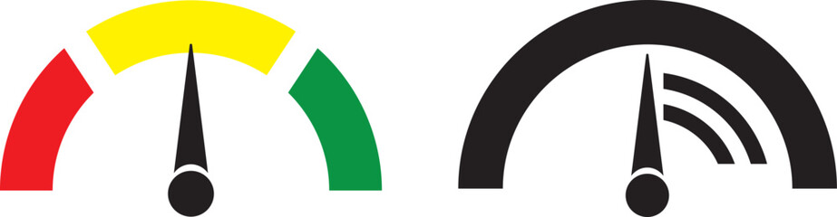 speedometer icons. Performance indicator sign. Car speed. Fast internet speed sign. Speedometer, tachometer icon. Speedometer indicator icon collection. Speed indicator vector icons.  Flat style simpl