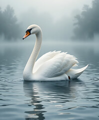 Fototapeta premium Graceful Swan Glide