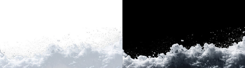 Minimal winter landscape with snowdrift
