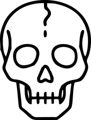 Detailed Human Skull Illustration Line Art for Anatomy or Gothic Design.