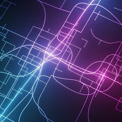 Abstract glowing lines forming a complex network pattern against a dark background.