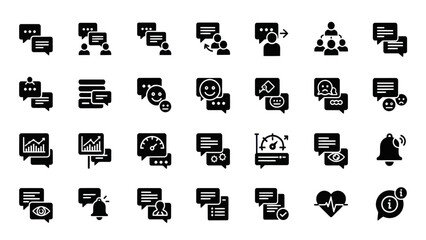 Comprehensive Collection of Modern Communication and Feedback Icons for Digital Interfaces