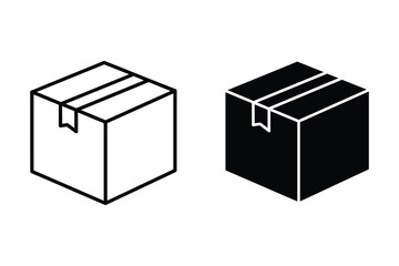 Two Isometric Boxes with Tape One White One Black
