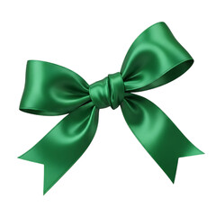 Shiny Green Satin Bow Isolated on Black Background ribbon silk