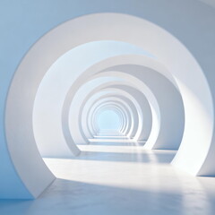 Obraz premium Endless White Arches in Minimalist Interior Space