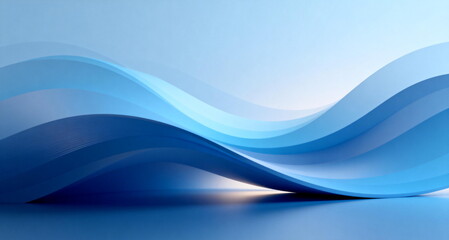 Fototapeta premium Abstract Blue Curved Wave Background Design