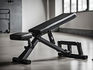 Sleek Adjustable Weight Bench for Professional Fitness Training and Targeted Strength Exercises in Modern Gym
