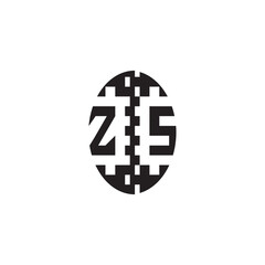 ZS Alphabet Bold Unique Design Monogram Initial Alphabet Pixel Logo Concept