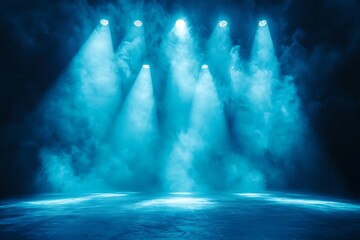 Blue luminous atmosphere on stage performance high resolution picture