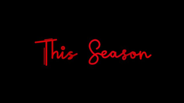 This Season One line continuous animated typography intro outro video, hand drawn calligraphy monoline vintage text on background, single line handwritten line art drawing reveal 