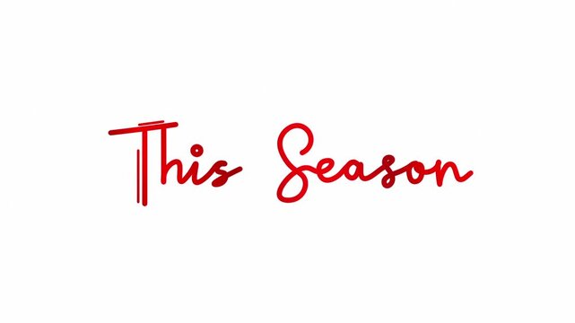 This Season One line continuous animated typography intro outro video, hand drawn calligraphy monoline vintage text on background, single line handwritten line art drawing reveal 