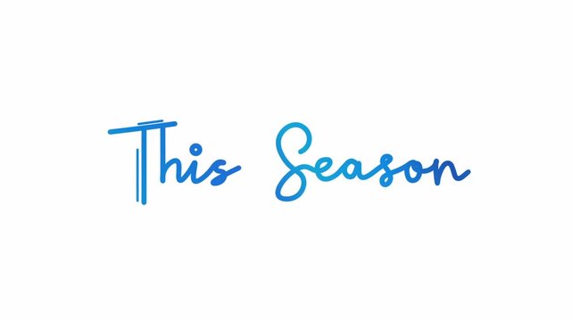 This Season One line continuous animated typography intro outro video, hand drawn calligraphy monoline vintage text on background, single line handwritten line art drawing reveal 