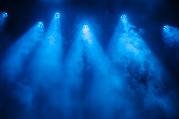 Blue smoky atmosphere with stage lighting high resolution picture