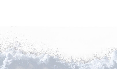 Winter snow background with white snowdrifts, icy hills and frozen landscape, forming an abstract isolated scene perfect for Christmas and cold weather design projects.