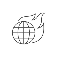 Global warming line outline icon