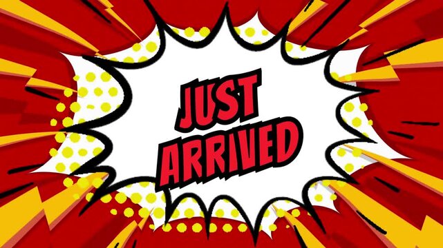 Just Arrived animation text video for business background  .mp4