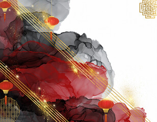 Lunar New Year Ink Wash Style