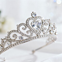 Elegant Crystal Heart Tiara for Formal Occasions