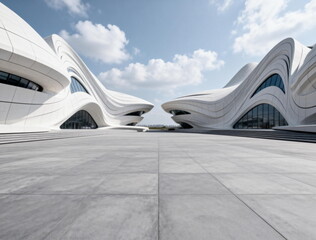 Modern Architectural Complex with Organic Curves