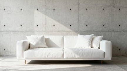 Modern White Sofa in Minimalist Interior Space