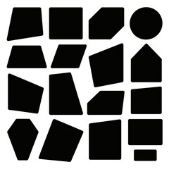 [Vector EPS]Collection of various black geometric shapes for design use