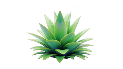 Green succulent plant isolated on transparent background