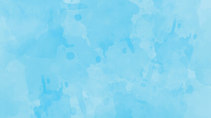 Abstract Grunge effect light sky blue painting illustration watercolor background on white paper texture. Paint hand drawn illustration, Aquarelle paint paper textured canvas for vintage text design, 