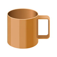 Simple Bronze Colored Mug with Handle - Isolated Realistic 3D Render Illustration
