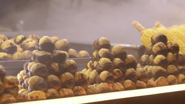 Chestnut vendors are a symbol of winter in Istanbul, Turkey.