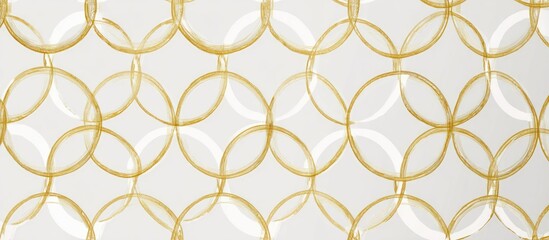 Abstract gold circles pattern on a light gray background