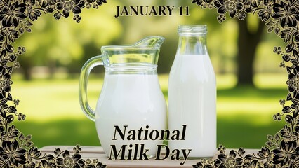 Fresh Farm Milk Pitcher and Bottle for National Milk Day