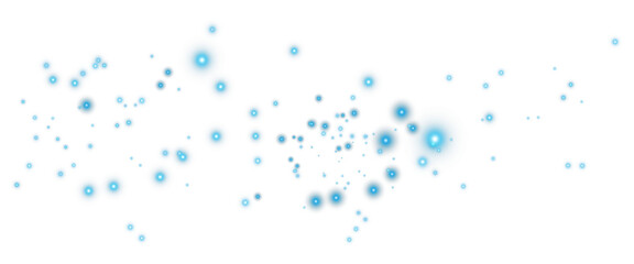 Blue magic dust with sparkling lights and stars. On a transparent background © Design Zone