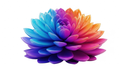 Colorful flower isolated on transparent background