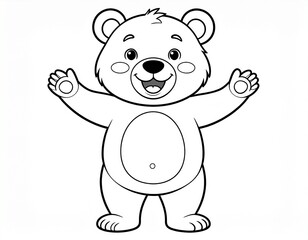 Obraz premium a bear opeen his hands for hug and big smile