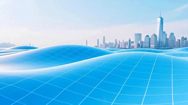 BlueWaveGridwithCitySkyline