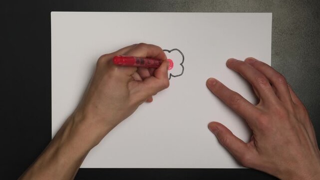 Seasonal pollen allergy cause concept shown as blooming flower releasing particles in air drawn by hand illustrating environmental trigger plant flowering and airborne allergens