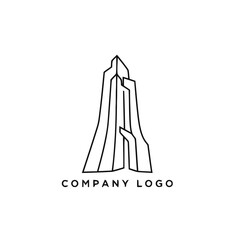 Obraz premium Minimalist Line Art Skyscraper Building Logo Design.