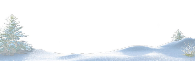 Fototapeta premium PNG minimal winter snow texture panorama with clean background, soft frozen snowdrifts and banner layout