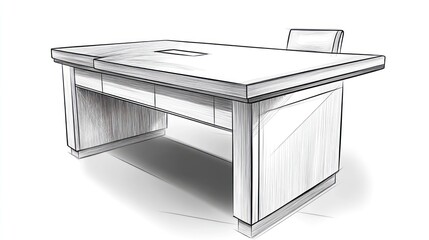 Modern office desk illustration minimalist design and architectural elements
