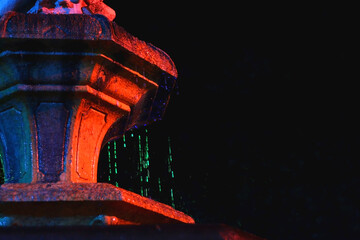 Colorful Christmas lights and decorations in park Dardin in Split, Croatia. December night in the park.