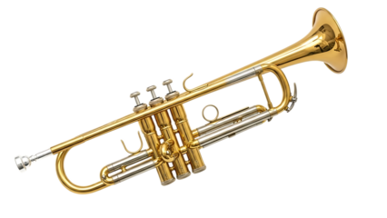Goldentrumpetisolatedontransparentbackground